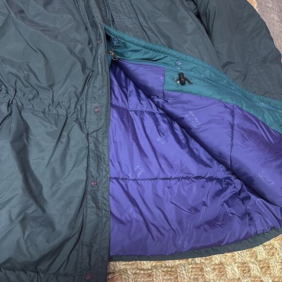 Patagonia Vtg Puffer Coat Jacket Womens Size Large Dark Grey/ Blue Insulated - Picture 3 of 7